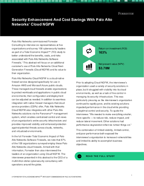 Forrester Consulting Spotlight Report: Cloud NGFW