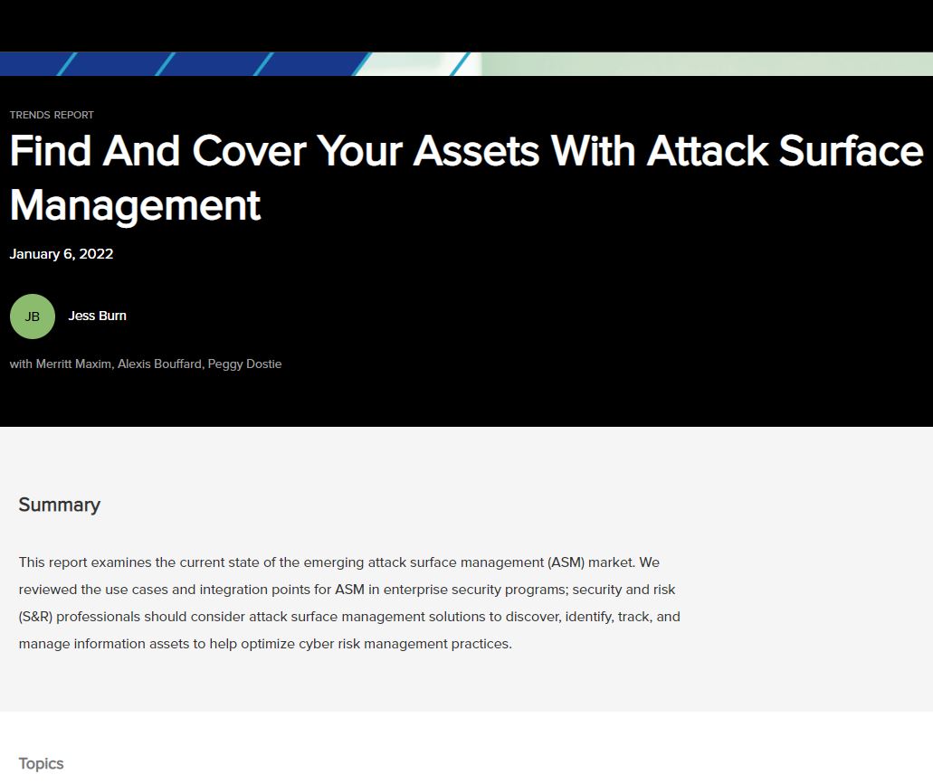 Forrester: Find and Cover Your Assets with Attack Surface Management