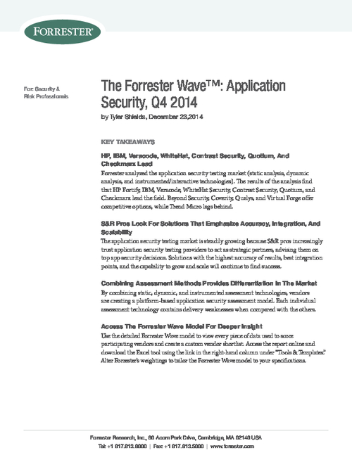 The Forrester Wave: Application Security