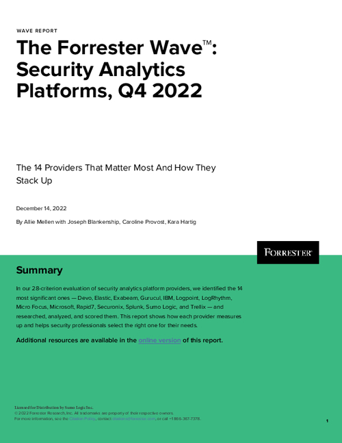 Forrester Wave: Security Analytics Platforms
