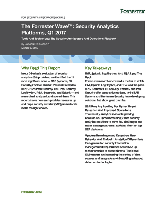 Forrester Wave: Security Analytics Platforms, Q1 2017