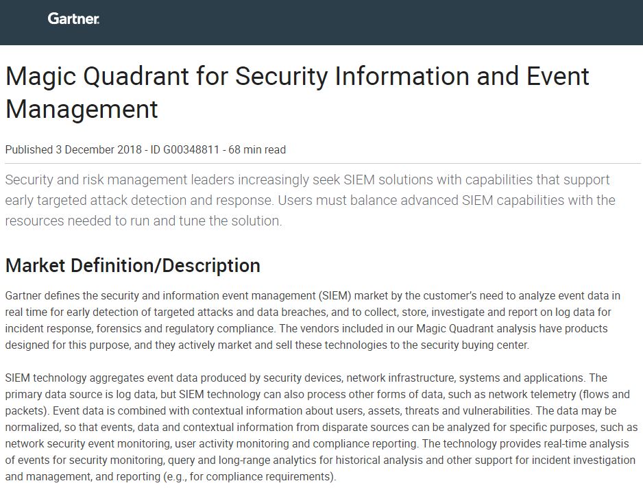 Gartner Magic Quadrant for SIEM DataBreachToday