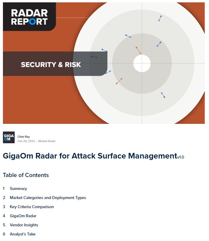 GigaOm Radar for Attack Surface Management