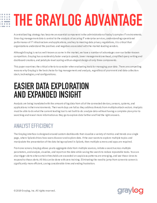 Evaluating Tools for Managing your Log Data The Graylog Advantage