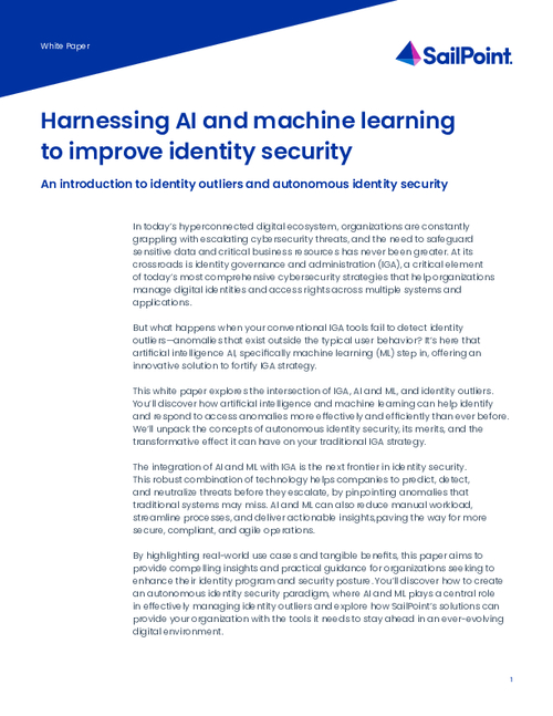 Harnessing AI and Machine Learning To Improve Identity Security