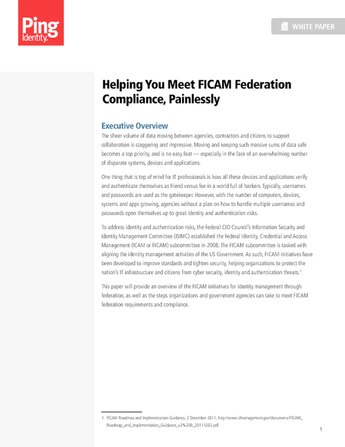 Helping You Meet FICAM Federation Compliance, Painlessly