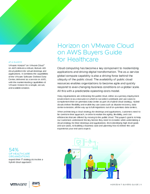 Horizon on VMware Cloud on AWS Buyers Guide for Healthcare