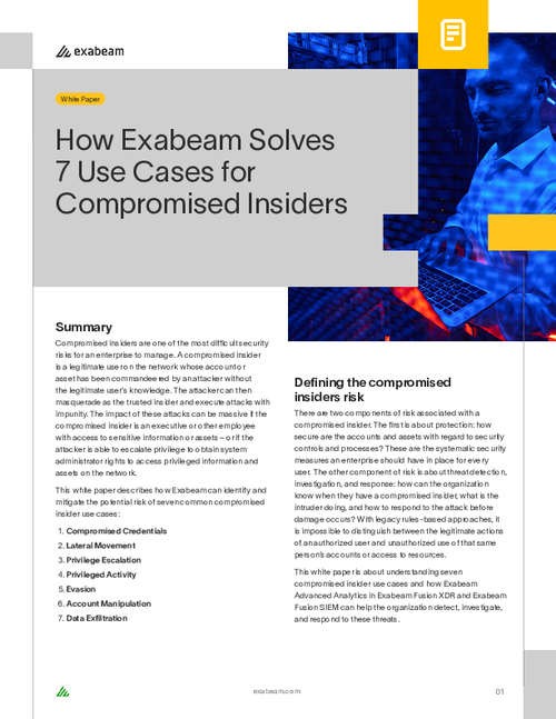 How Exabeam Solves 7 Use Cases for Compromised Insiders