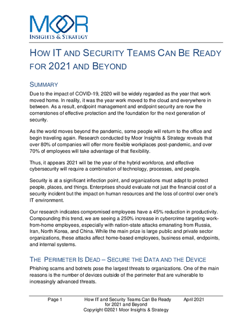 How IT and Security Teams Can Be Ready For 2021 and Beyond