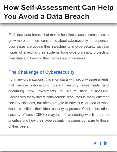 How Self-Assessment Can Help You Avoid a Data Breach