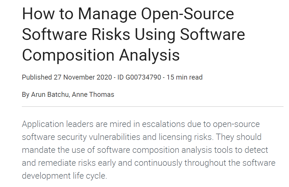 How to Manage Open-Source Software Risks Using Software Composition Analysis