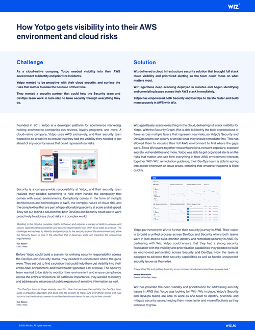 How Yotpo Gets Visibility into Their AWS Environment and Cloud Risks