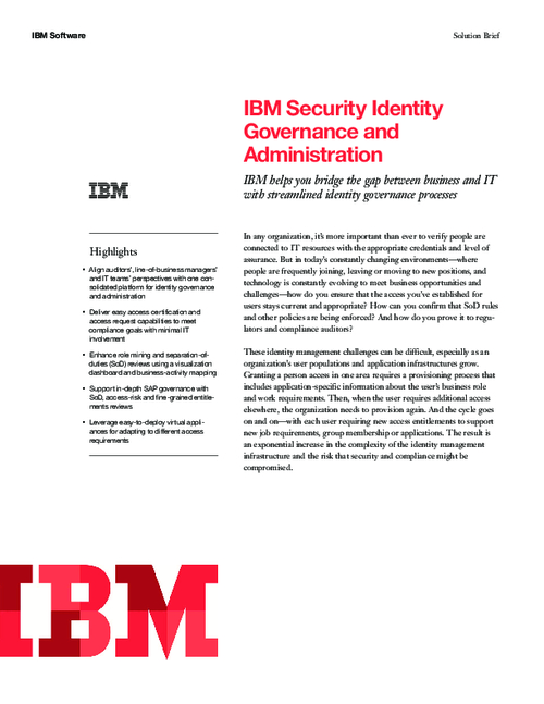 IBM Security Identity Governance and Administration