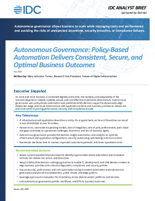 IDC Analyst Brief: Autonomous Governance