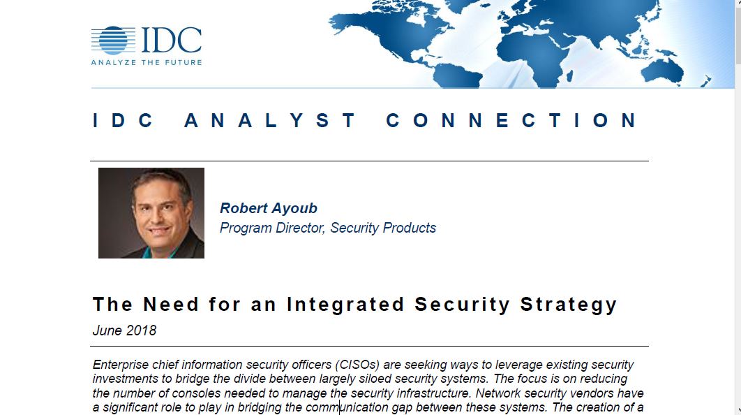 IDC Analyst Connection: The Need for an Integrated Security Strategy