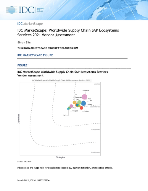 IDC MarketScape: WW Supply Chain SAP Ecosystems Services 2021