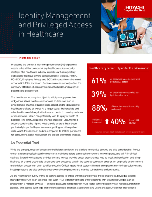 Identity Management and Privileged Access in Healthcare
