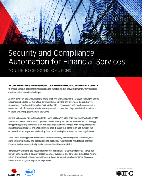 IDG: Security and compliance automation for financial services