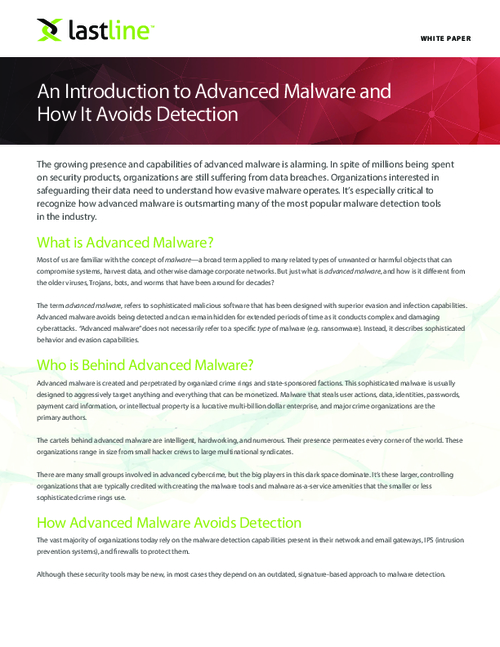 The Illusive and Intrusive Advanced Malware; How it Avoids Detection