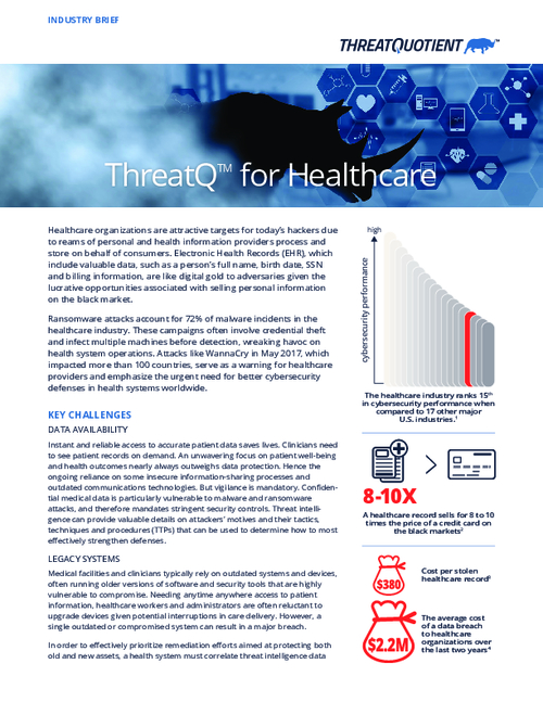 Industry Brief: ThreatQ for Healthcare