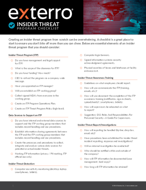Insider Threat Checklist