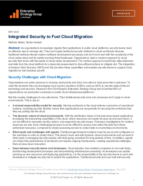 Wiz + Amazon Web Services: Integrated Security to Fuel Cloud Migration