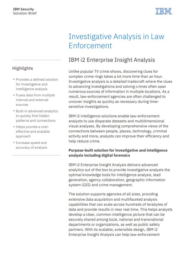 Investigative Analysis in Law Enforcement
