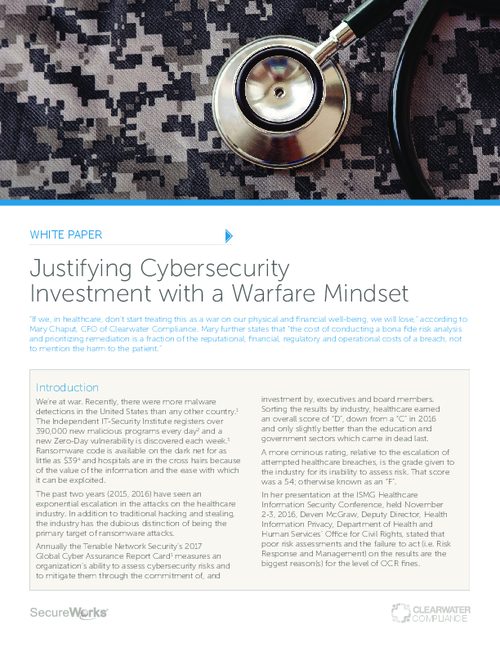 Justifying Cybersecurity Investment with a Warfare Mindset