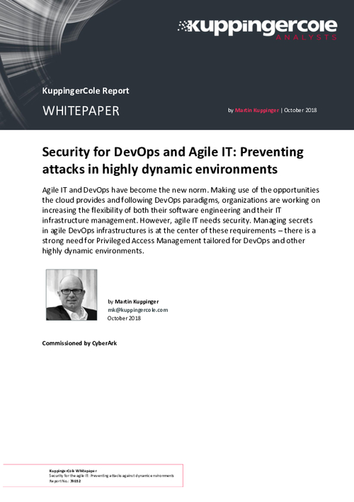 KuppingerCole: Security for DevOps and Agile IT: Preventing Attacks in Highly Dynamic Environments