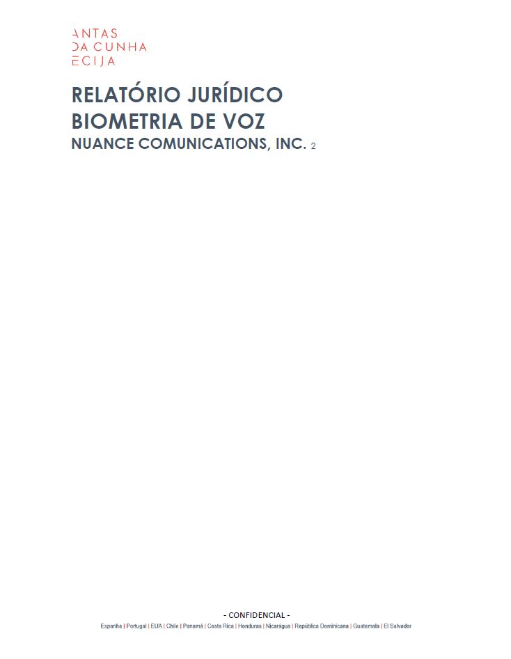 Legal Report on Voice Biometrics (Portuguese Language)
