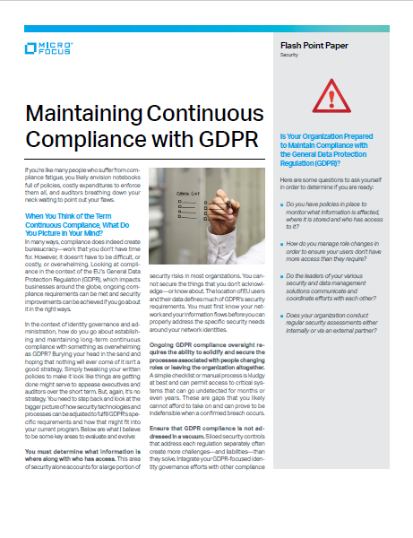 Maintaining Continuous Compliance with GDPR