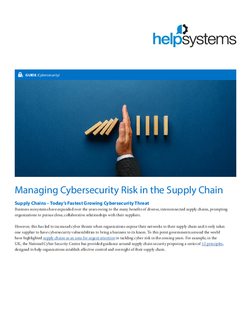 Managing Cybersecurity Risk in the Supply Chain 
