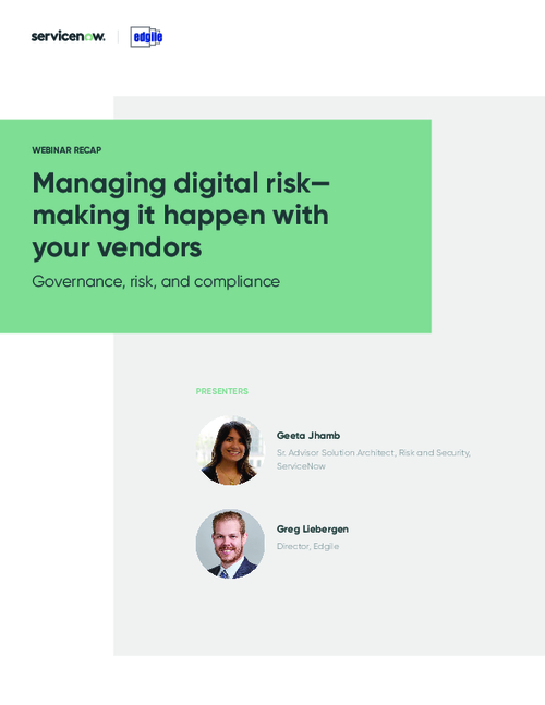 Managing Digital Risk; Making It Happen With Your Vendors