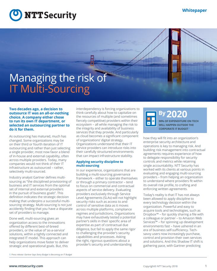 Managing the Risk of IT Multi-Sourcing