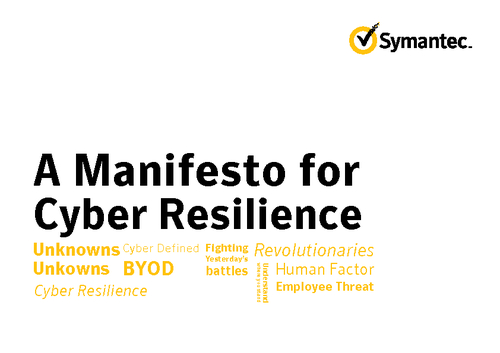 A Manifesto for Cyber Resilience