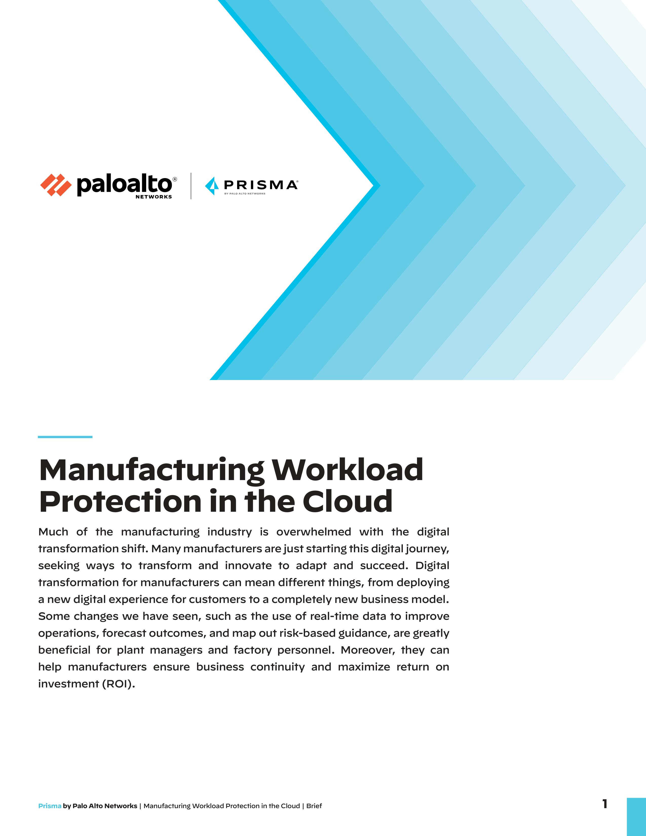 Manufacturing Workload Protection in the Cloud
