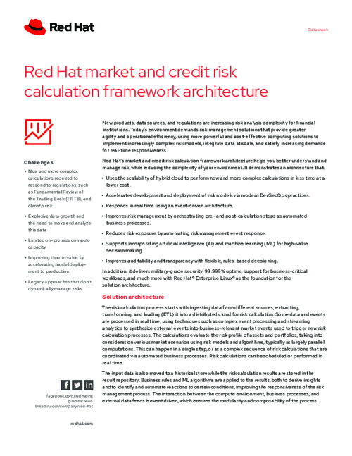 Market and Credit Risk Calculation Framework Architecture