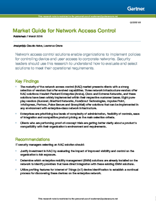 Market Guide for Network Access Control