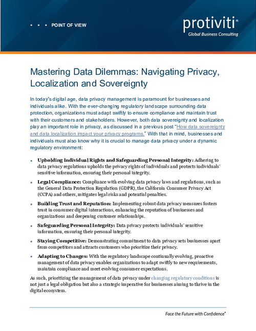 Mastering Data Dilemmas: Navigating Privacy, Localization and Sovereignty