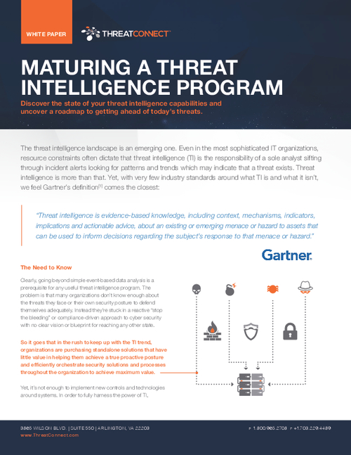 Maturing a Threat Intelligence Program