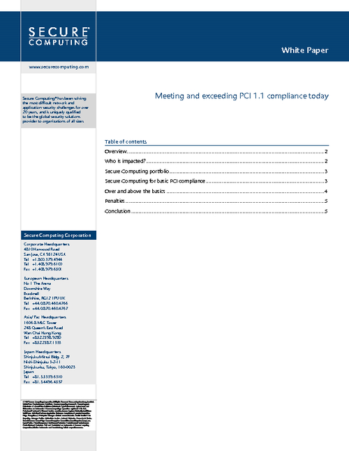 Meeting and Exceeding PCI 1.1 Compliance Today