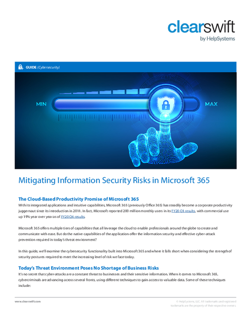 Mitigating Information Security Risks in Microsoft 365 