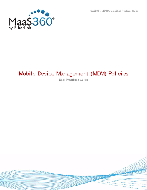 Mobile Device Management Policies: Best Practices Guide