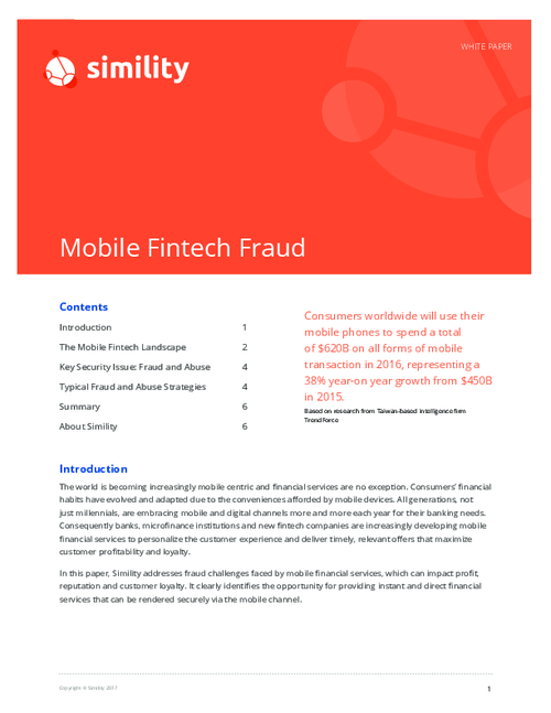 Mobile Fintech Fraud