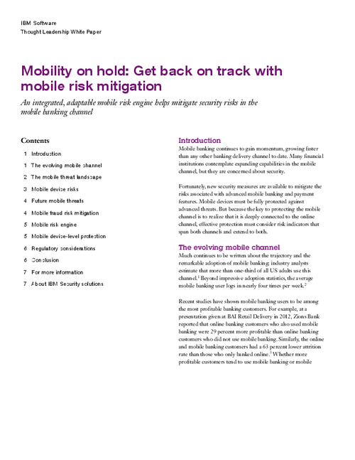 Mobility On Hold: Get Back On Track With Mobile Risk Mitigation