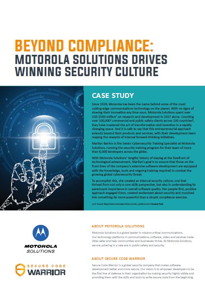 Motorola Case Study: Beyond Compliance