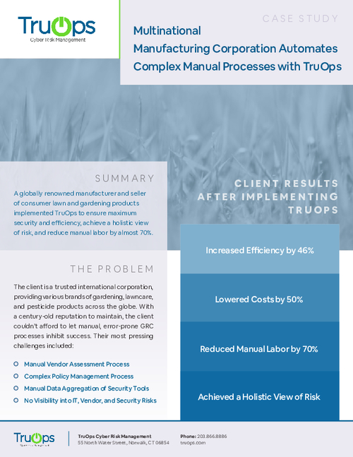 Multinational Manufacturing Corporation Automates Complex Manual Processes with TruOps