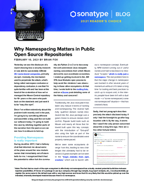 Why Namespacing Matters in Public Open Source Repositories