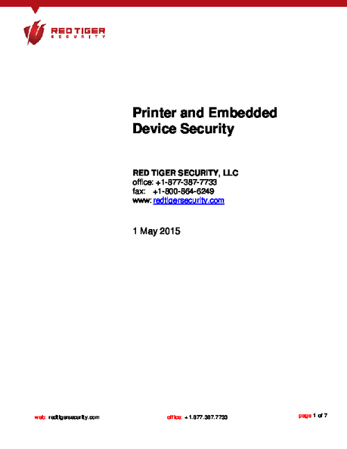 Networked Printer Security Threats are on the Rise