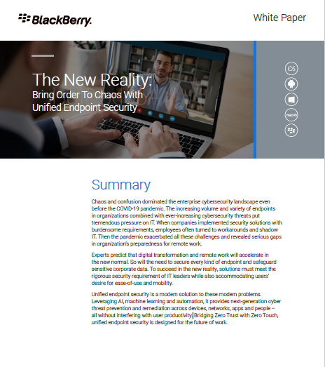 The New Reality: Bring Order to Chaos with Unified Endpoint Security
